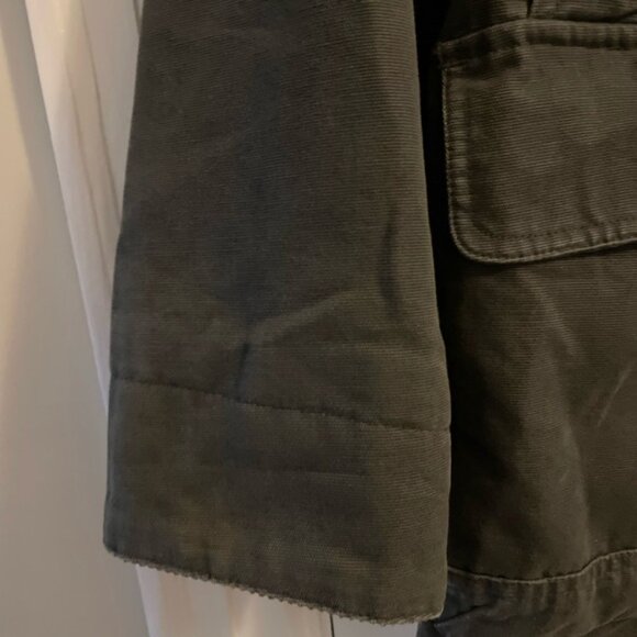 Vintage Eddie Bauer Green Barn Chore Field Coat  Corduroy Collar Cuffs Large - Picture 6 of 14